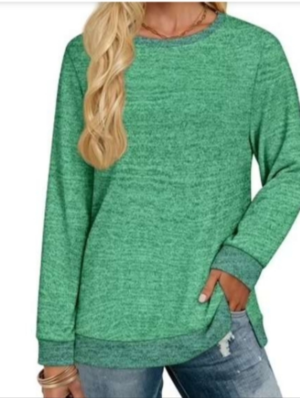 NWTFantaslook Sweatshirt for Women Long Sleeve Tunic Tops Color Block Crewneck.L